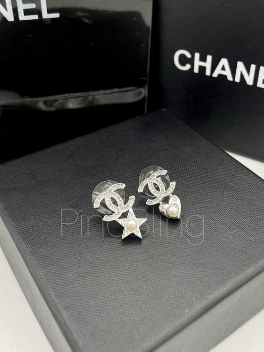 Silver Star Branded Earrings