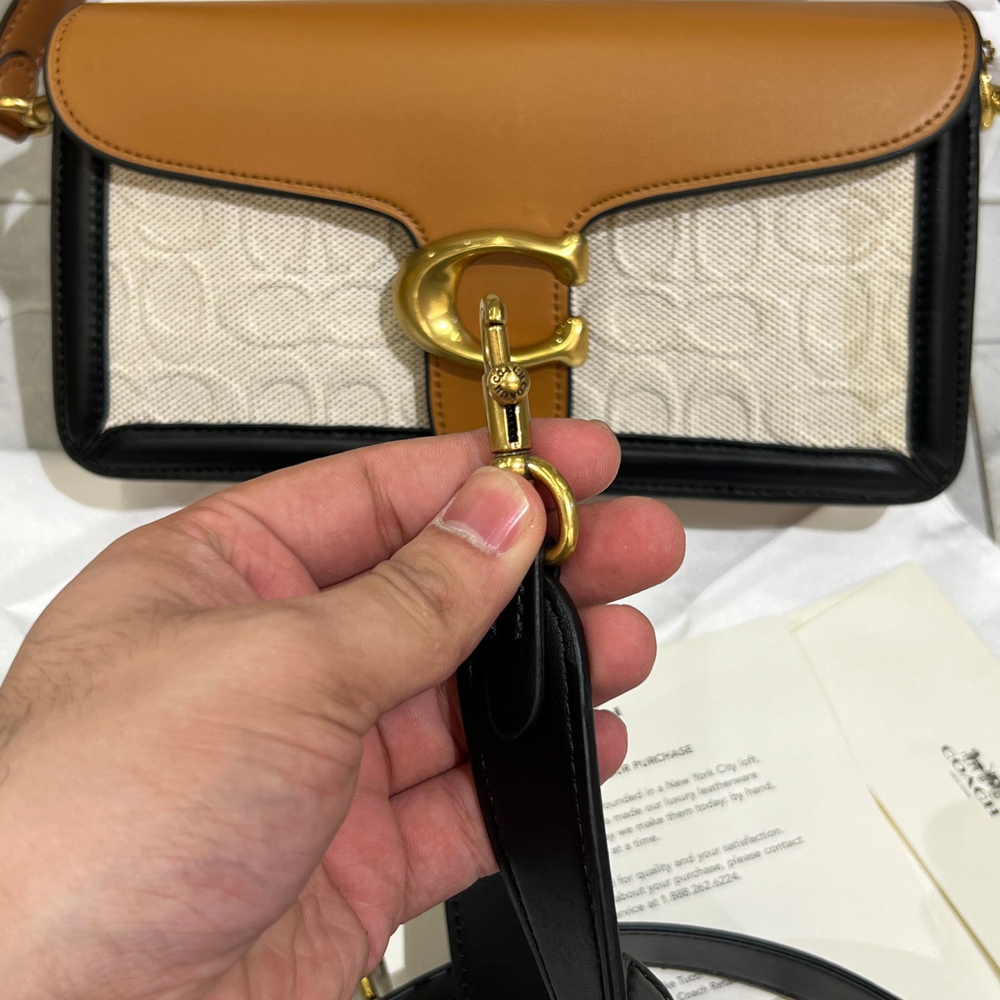 Branded Tan Pattern Bag
