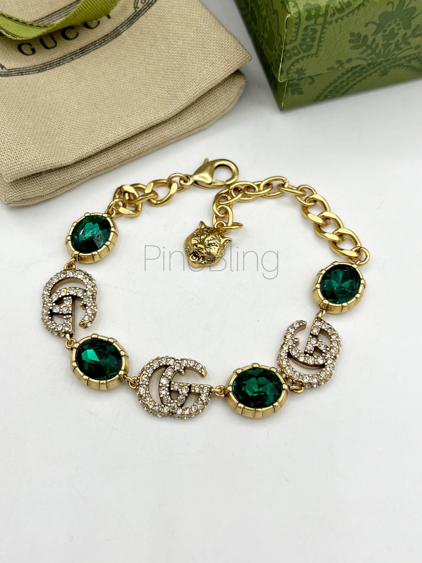 Emerald golden crystal bracelet GU