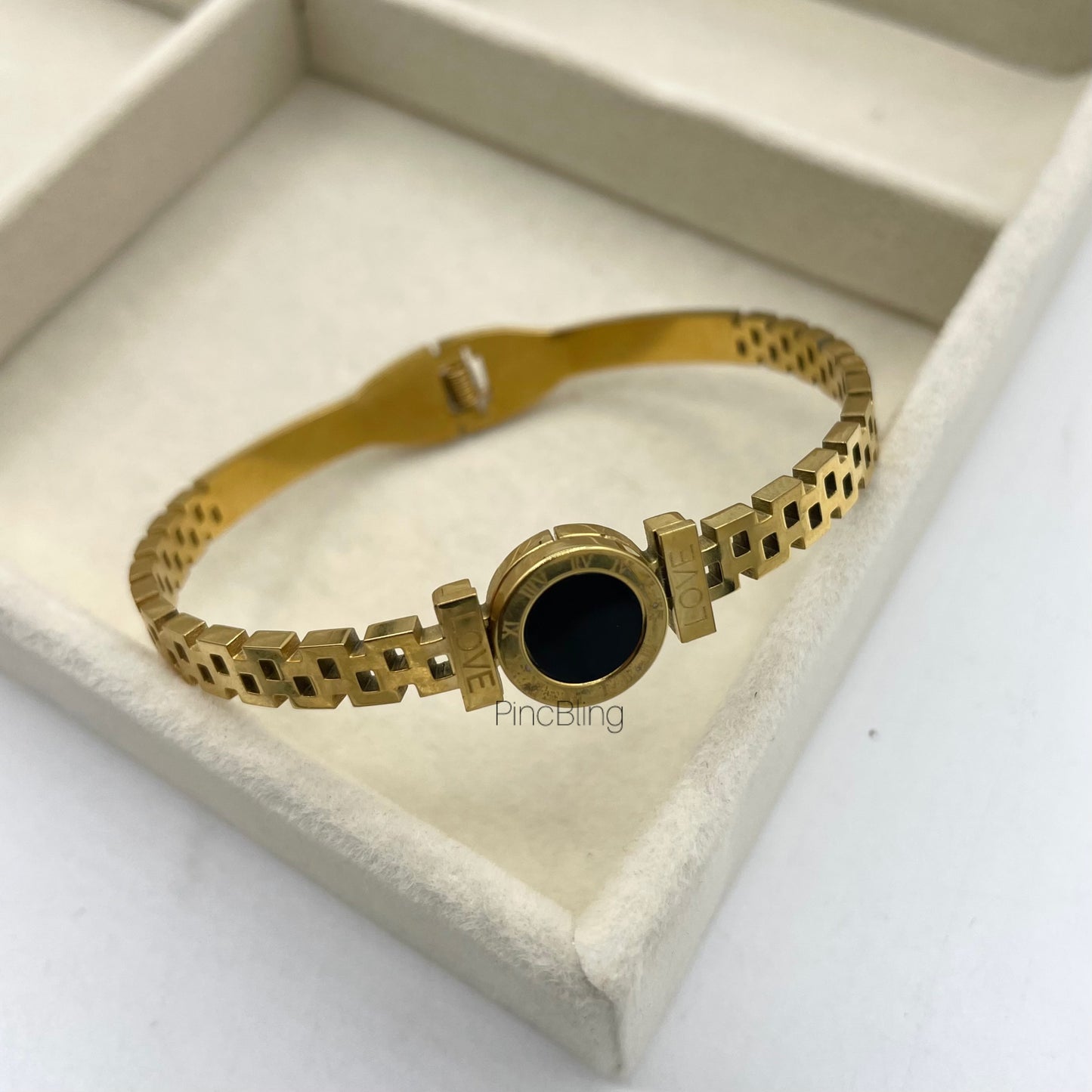 Bold Black Circle Cuff Bracelet