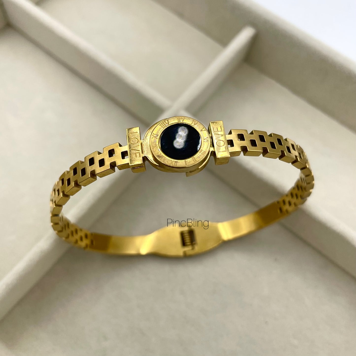 Bold Black Circle Cuff Bracelet