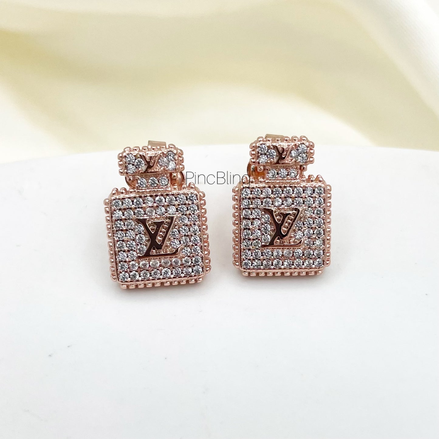 Pink Square Stud Earring