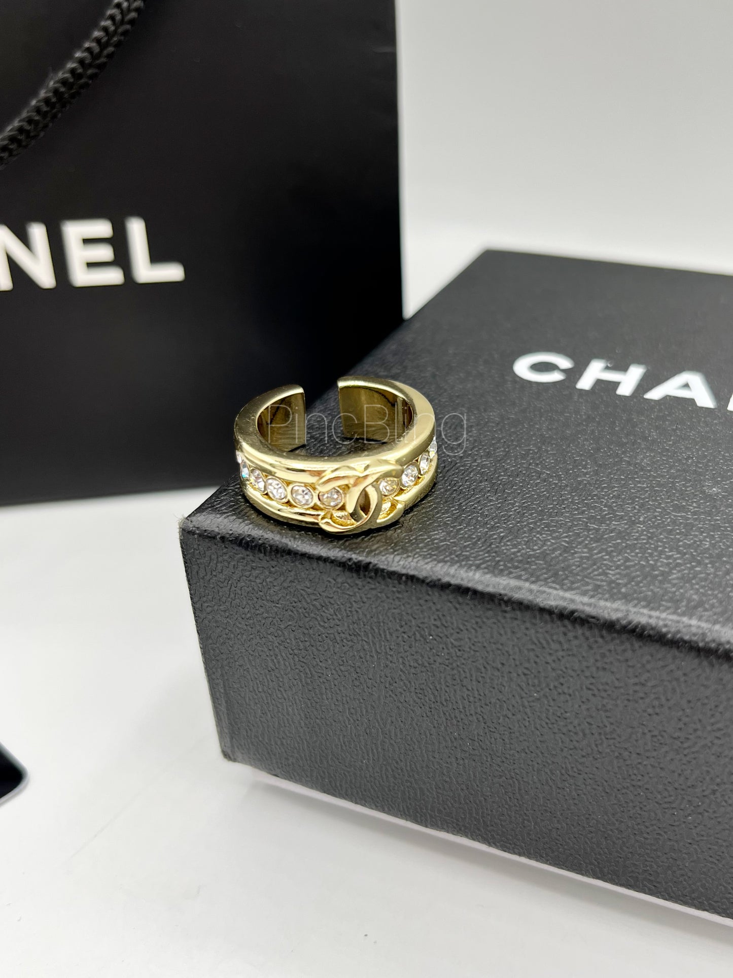 Crystal Branded Wide Ring CHNL LxR