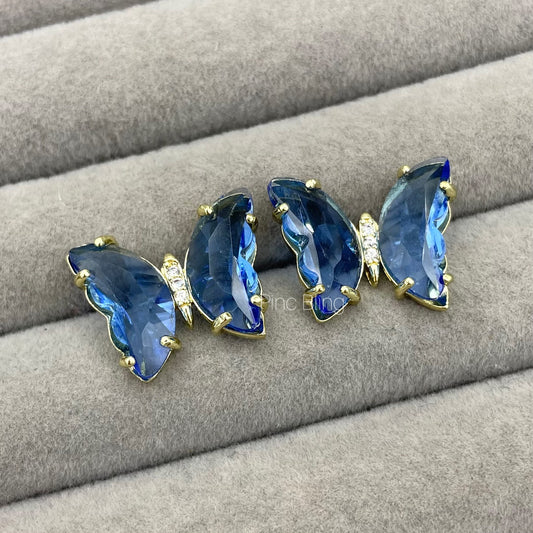 Butterfly ear stud crystal