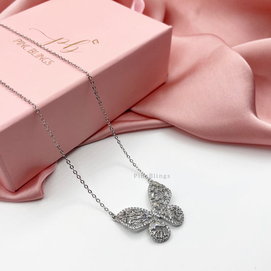 Butterfly necklace zircon
