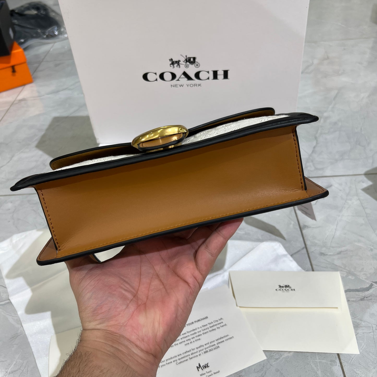 Branded Tan Pattern Bag