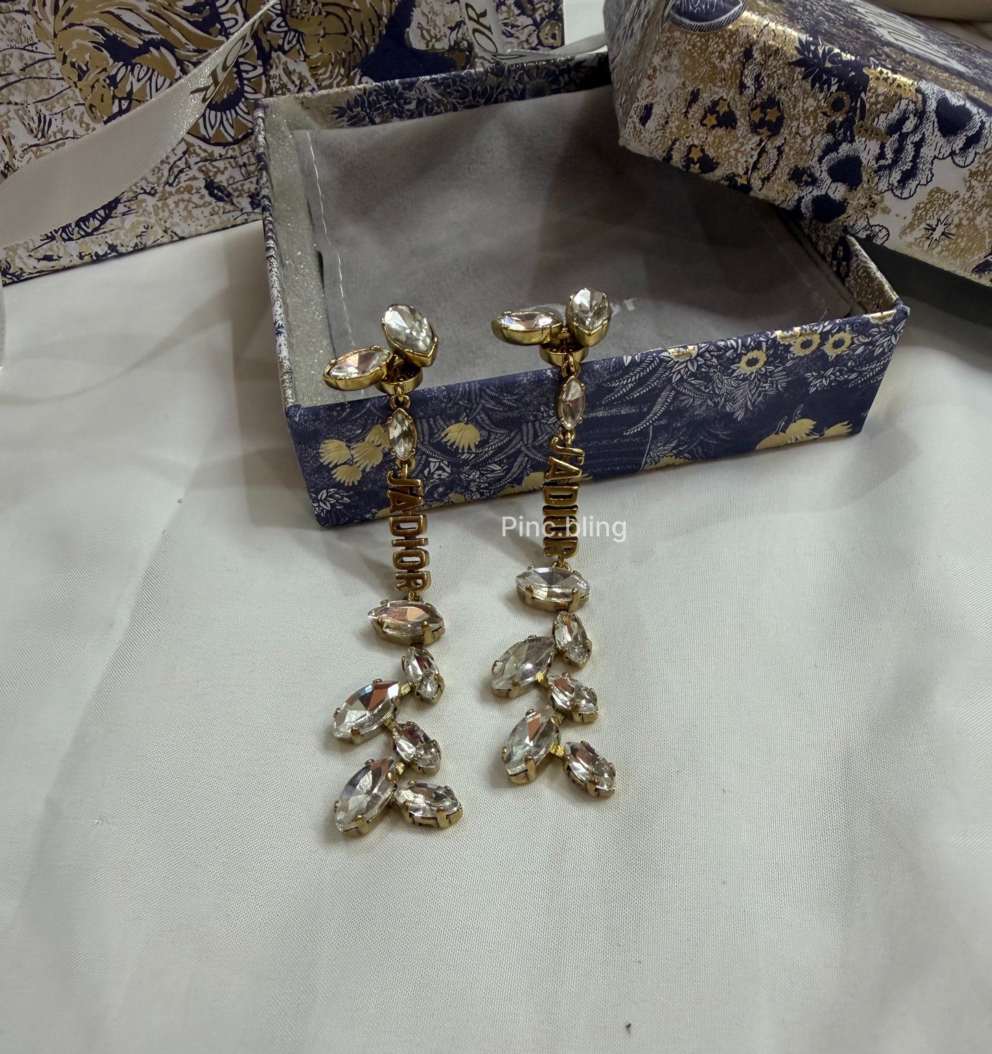 Crystal Leaf Drop Earrings LxE DR