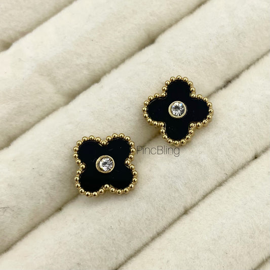 Midnight Floral Stud Earings