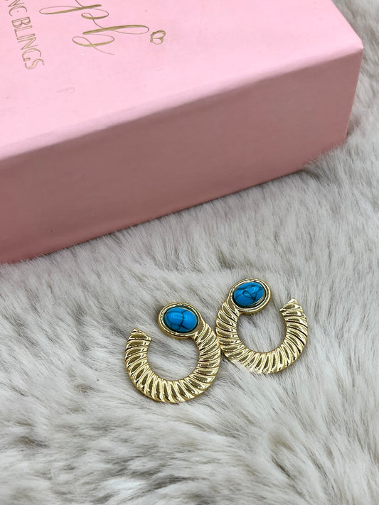 Round stone earrings PbE