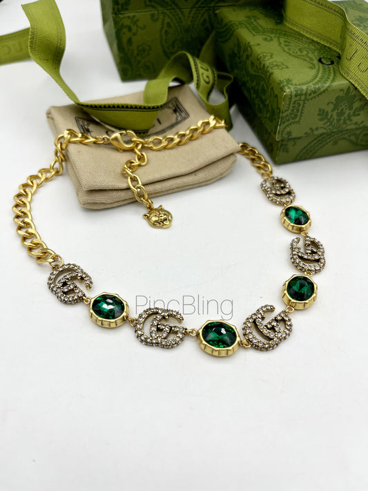 Emerald Interlocking Necklace GU