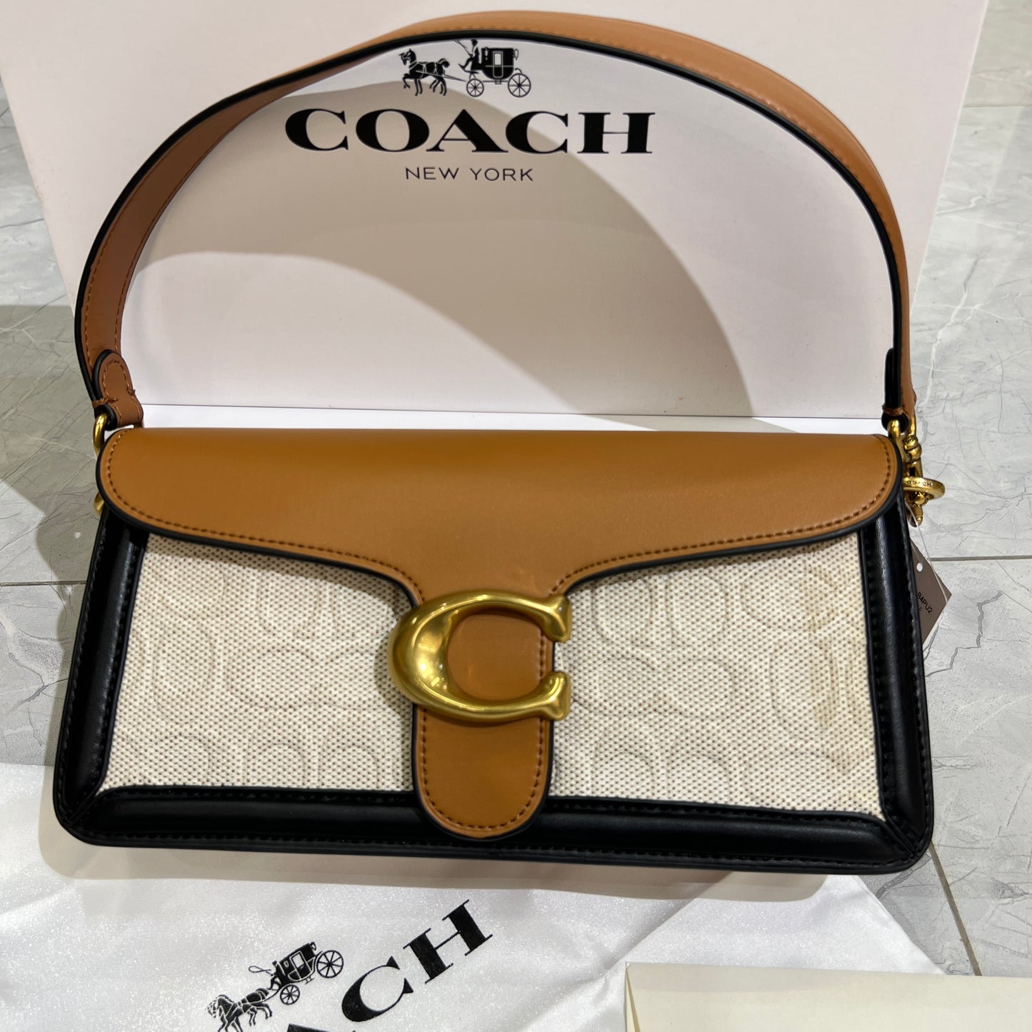 Branded Tan Pattern Bag