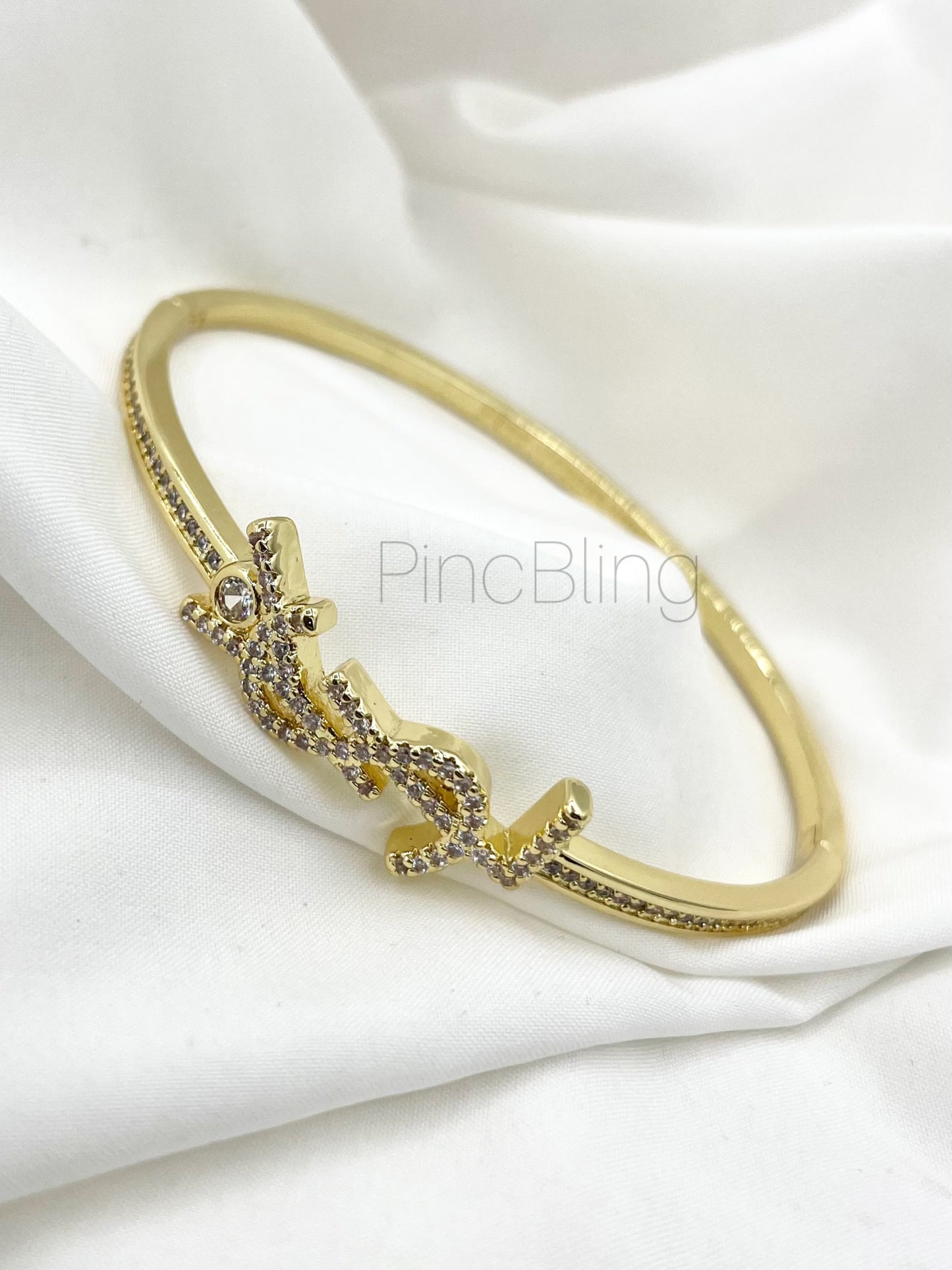 Gold Stone Initial Bracelet