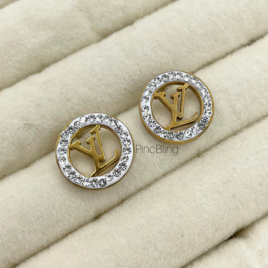 Crystal Frame Initial Earings