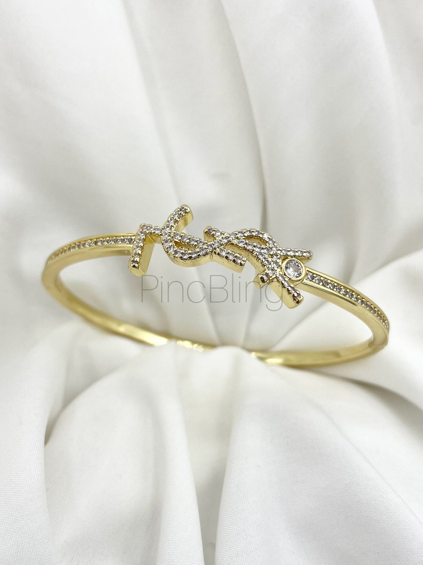 Gold Stone Initial Bracelet