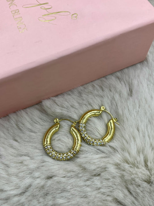 Stoned hoop earrings PbE