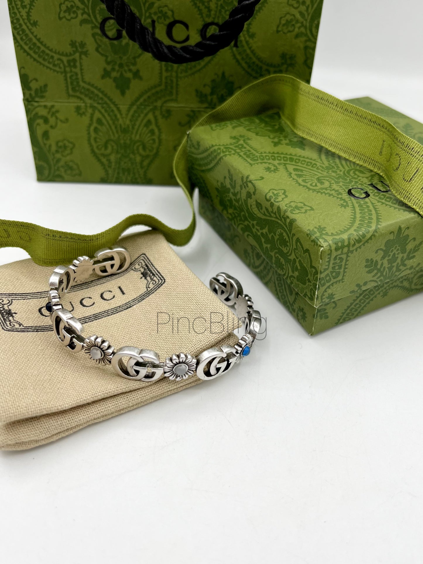 Interlocking Silver Cuff Bracelet GU