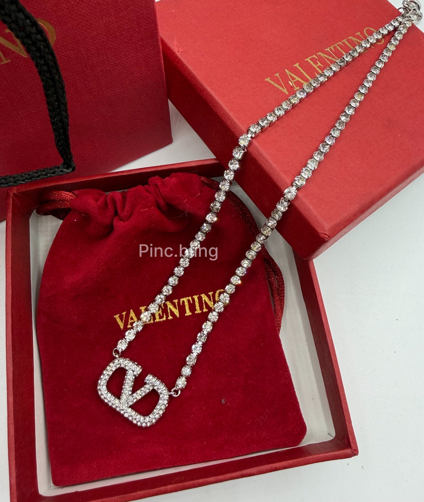 Silver Stone Charm Necklace L-V LxN
