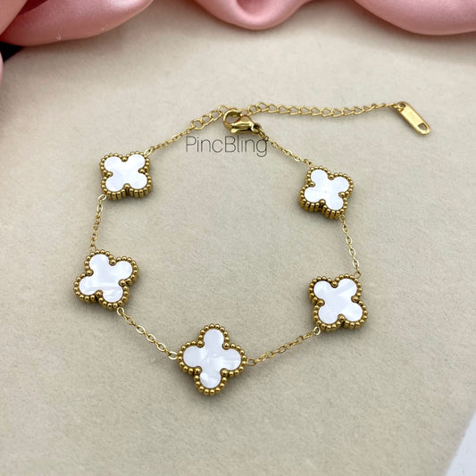 White Clover Flower Bracelet