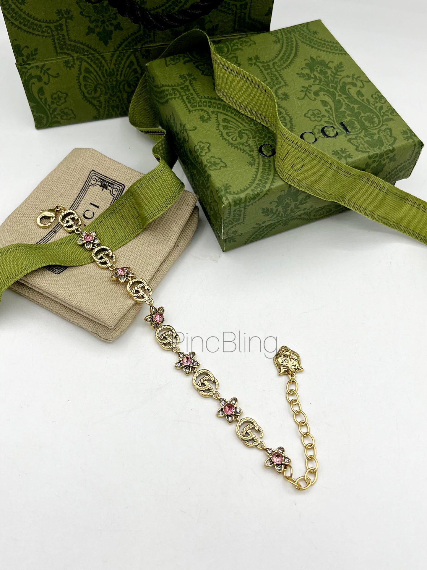 Gold Floral Charm Bracelet GU