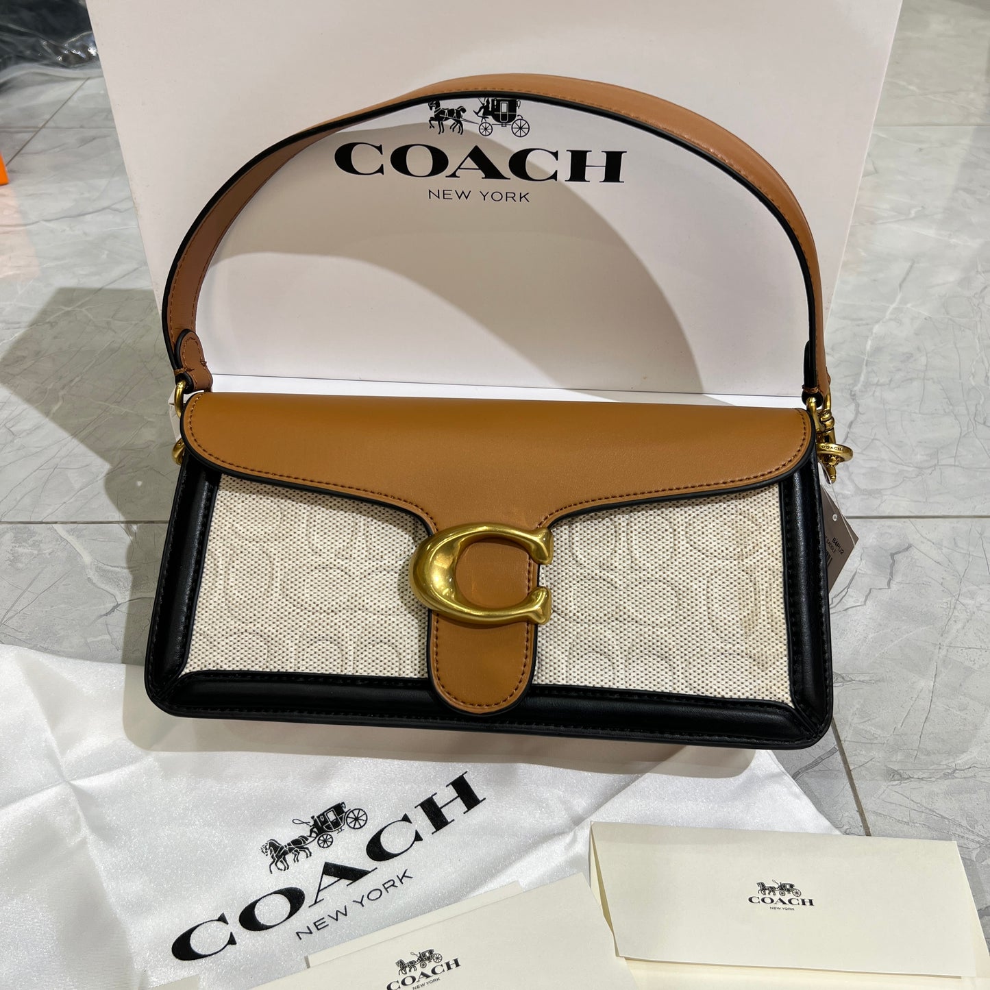 Branded Tan Pattern Bag