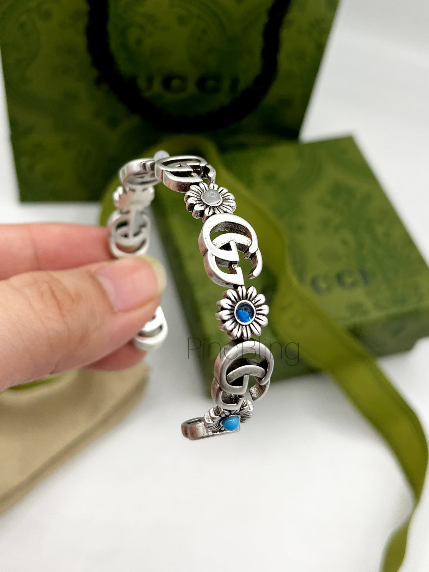 Interlocking Silver Cuff Bracelet GU