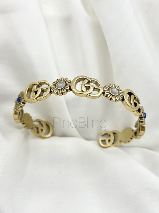 Gold Patterned Bracelet