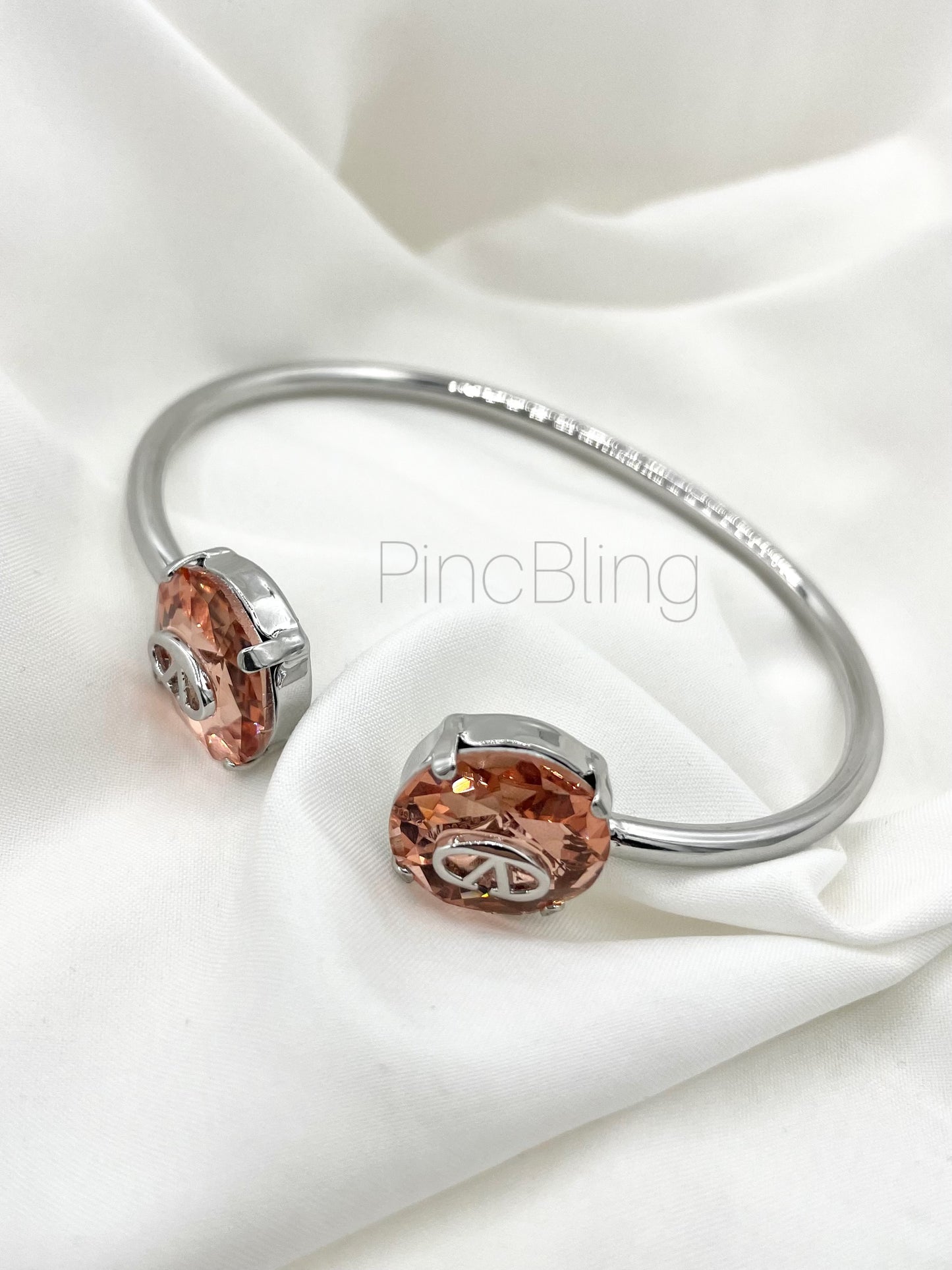 Silver Rose-Crystal Bracelet