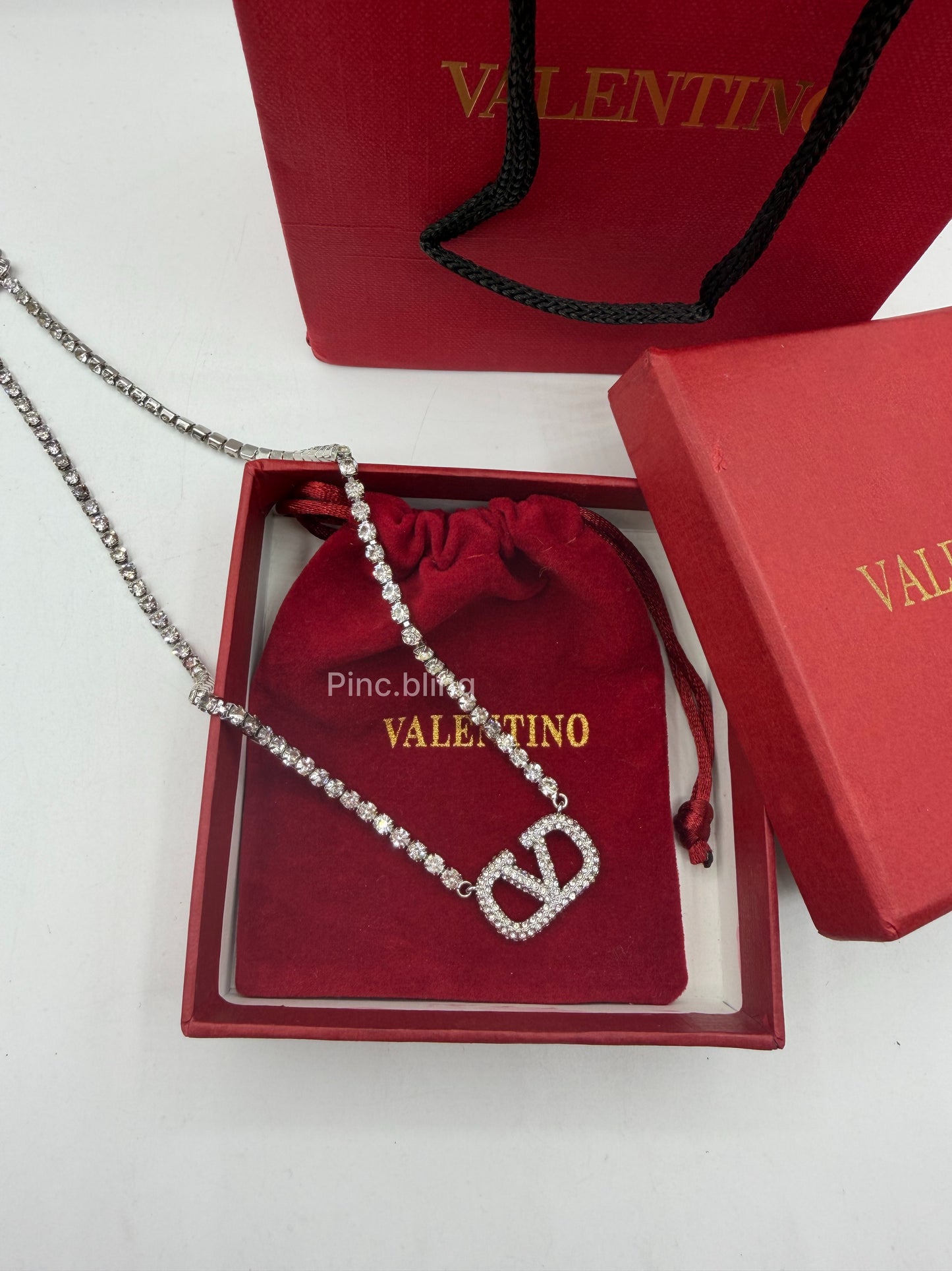 Silver Stone Charm Necklace L-V LxN