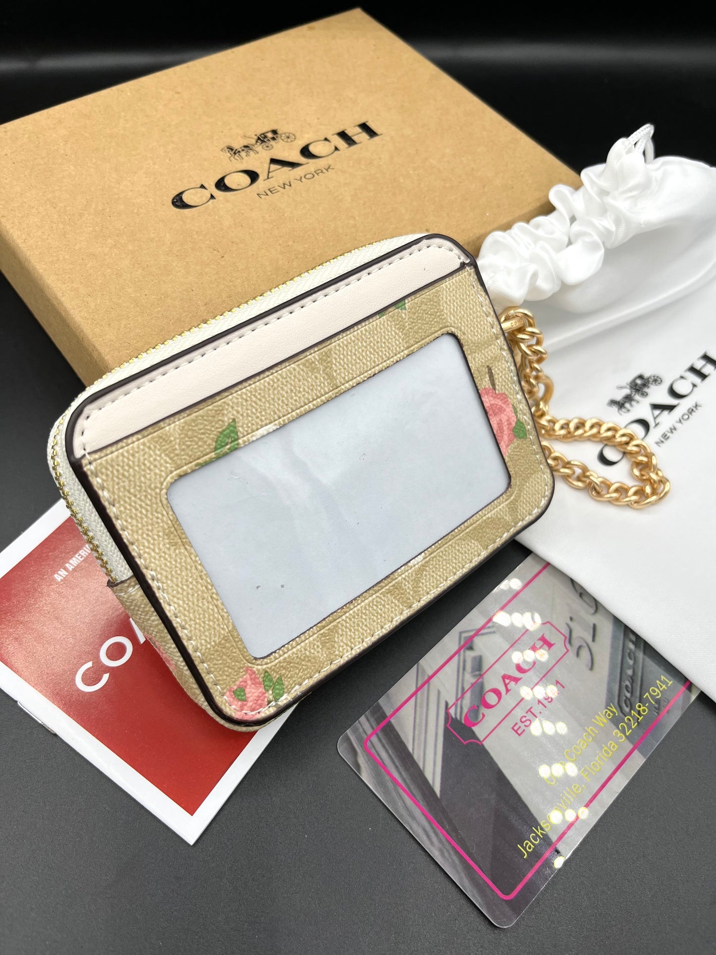 Signature Floral Zip Card Holder CH