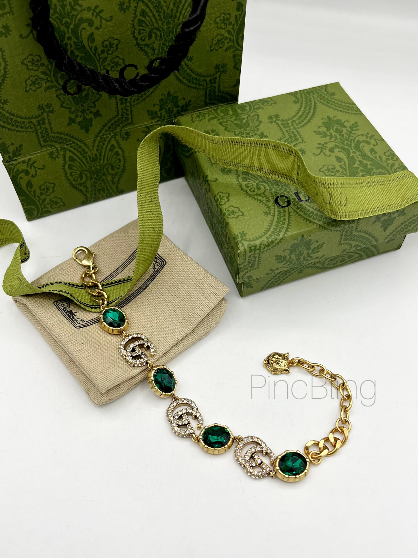 Emerald golden crystal bracelet GU