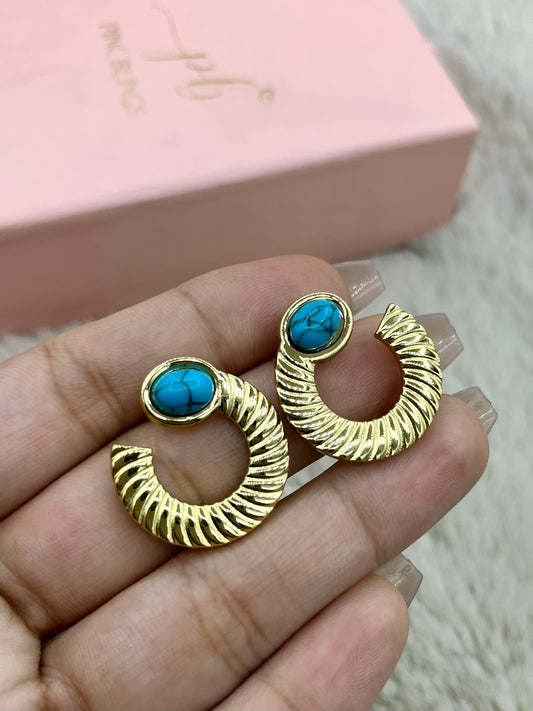 Round stone earrings PbE
