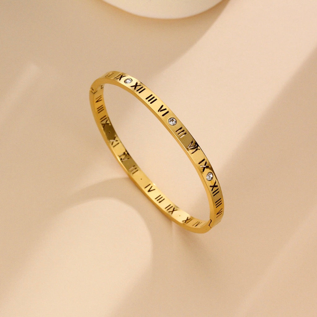 Gold Engraved Bangle