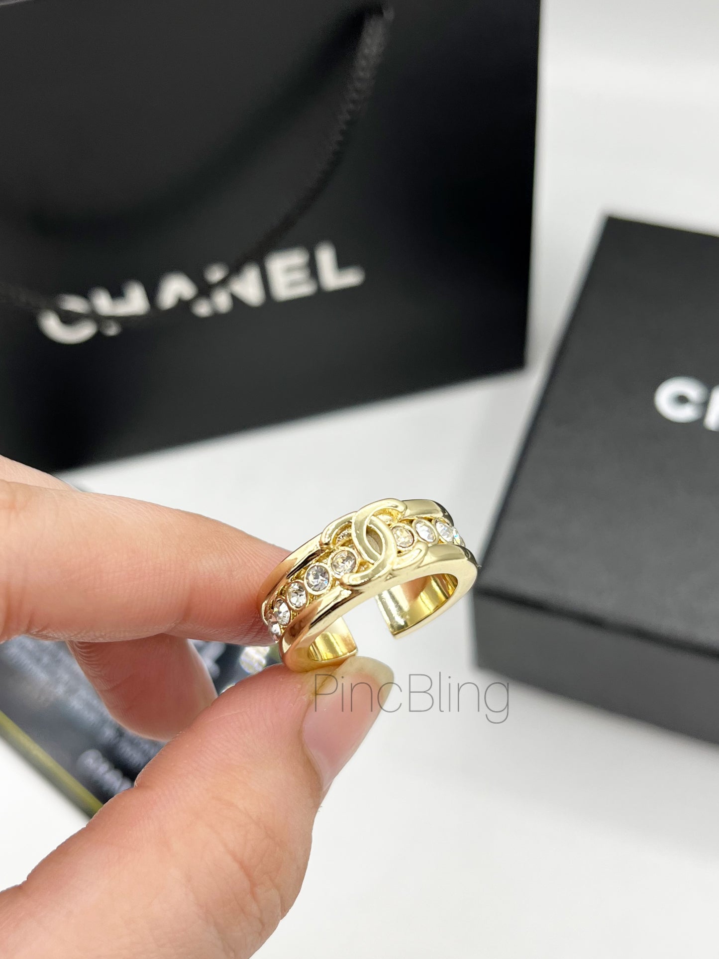 Crystal Branded Wide Ring CHNL LxR