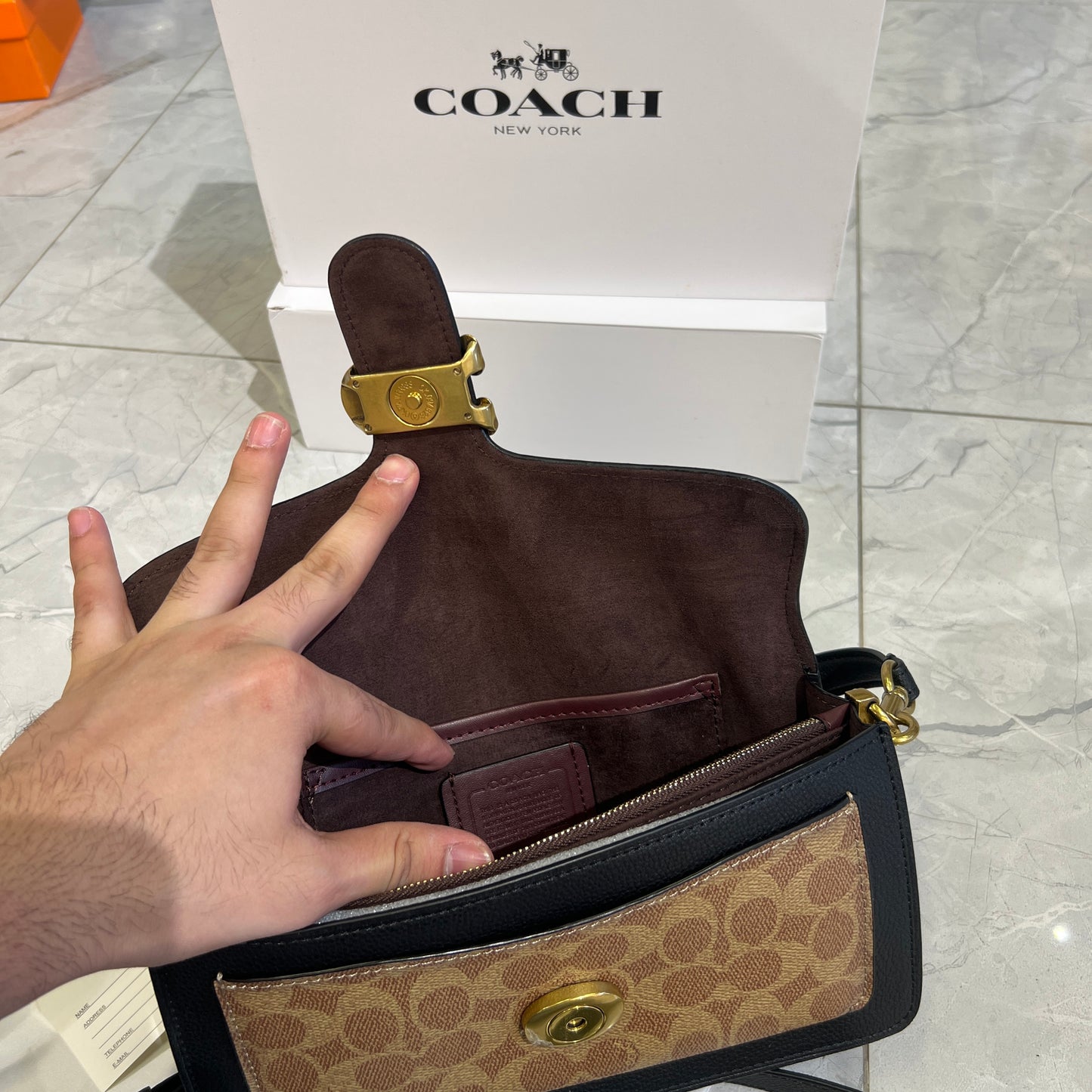 Branded Accent Satchel Bag