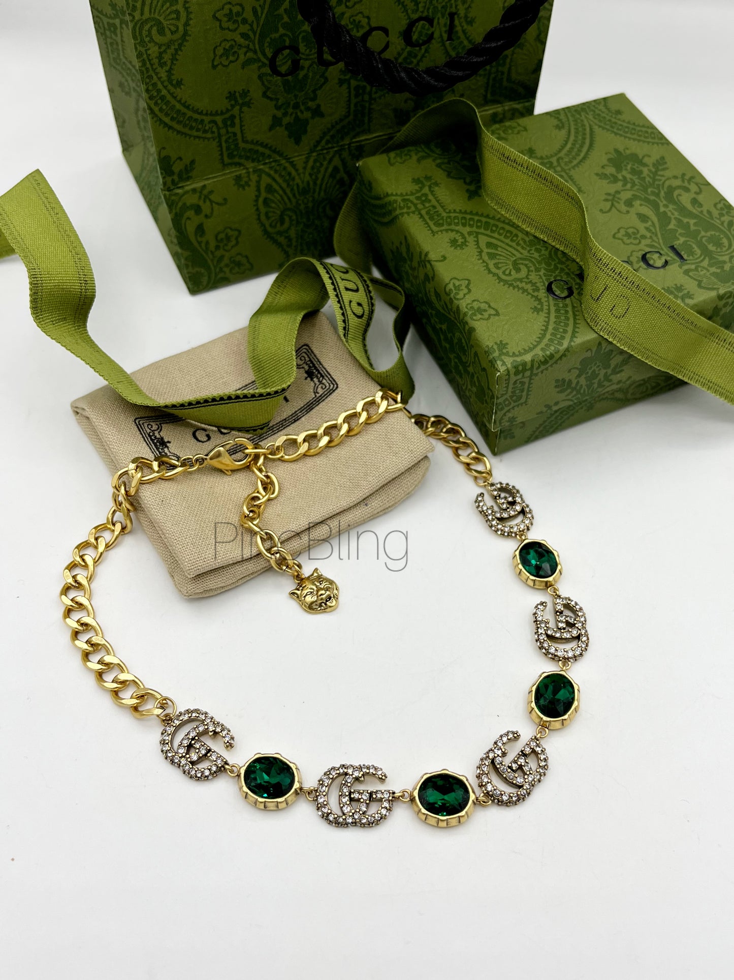 Emerald Interlocking Necklace GU