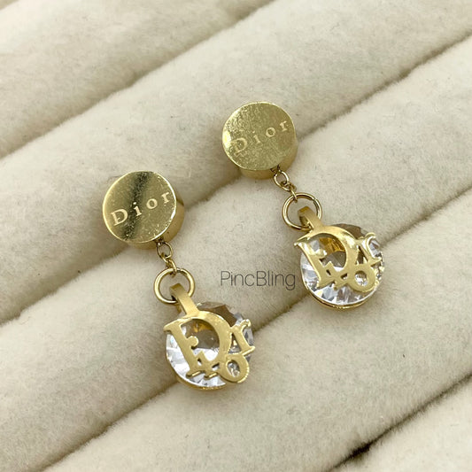 Minimal Dangle Button Earings