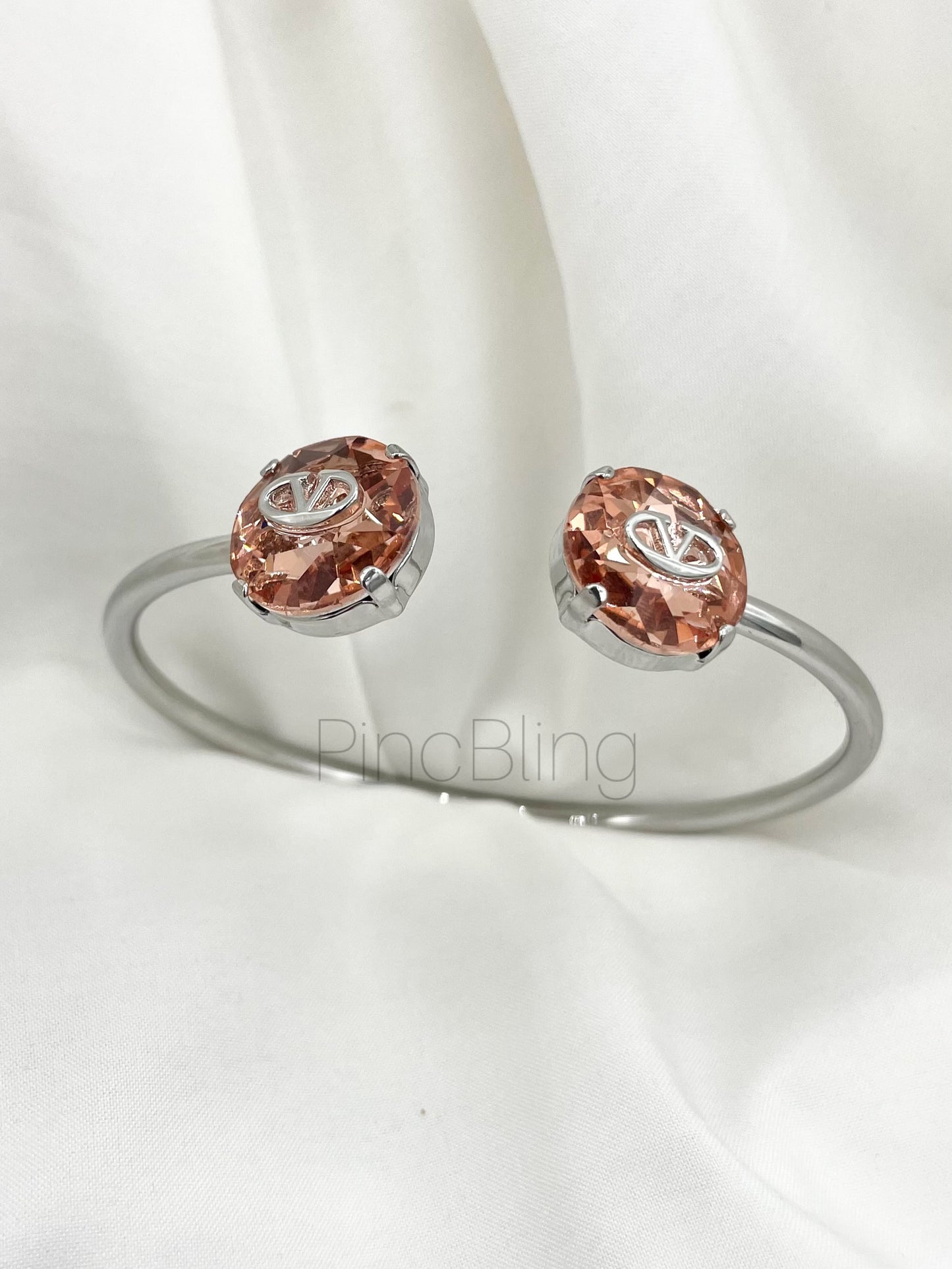Silver Rose-Crystal Bracelet