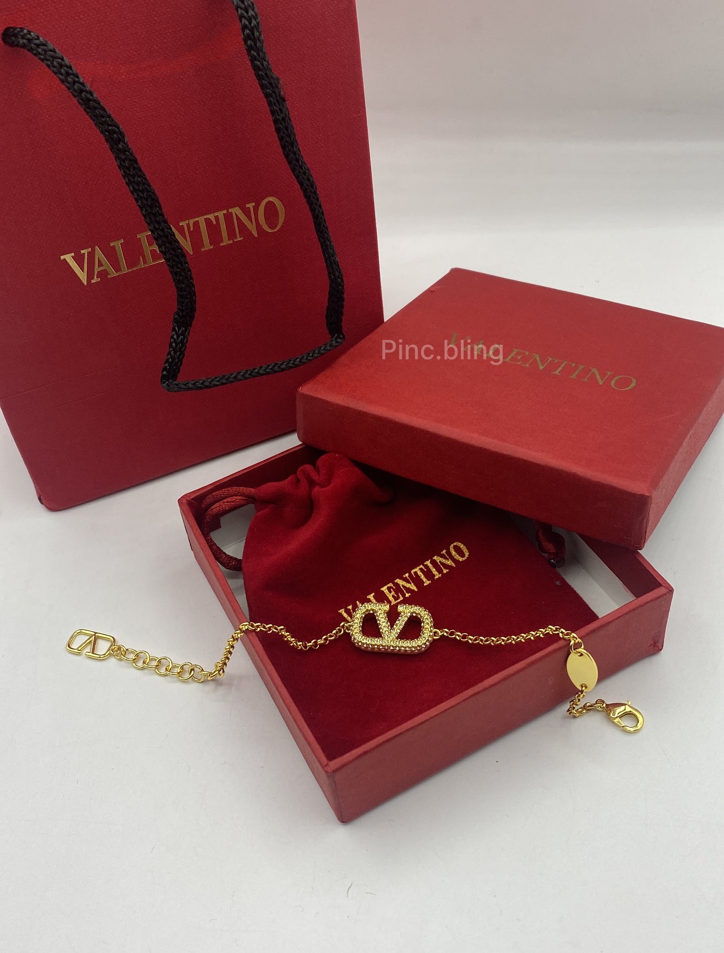 Vlogo Signature Gold Metal Bracelet LxB
