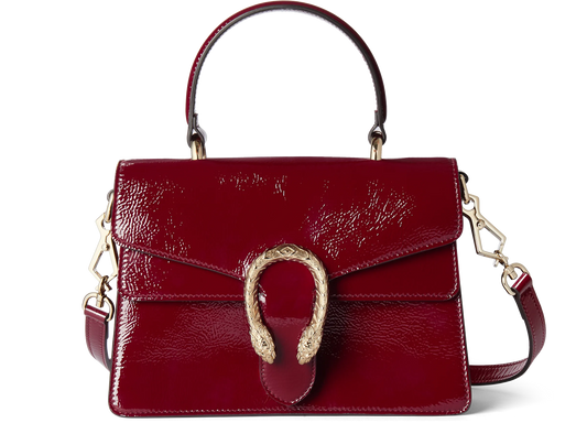 Scarlet Patent Branded Bag