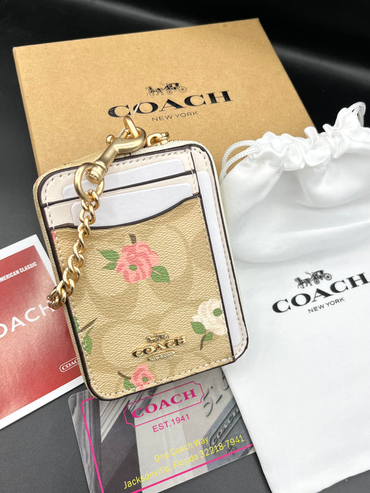 Signature Floral Zip Card Holder CH