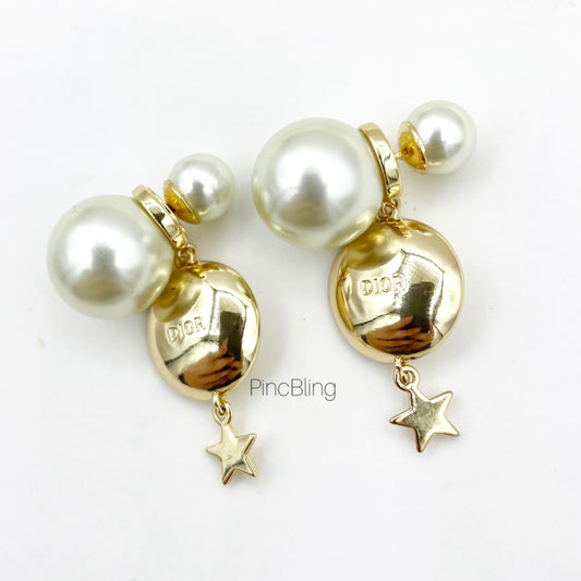Metallic Pearl Drop Luxe Earring