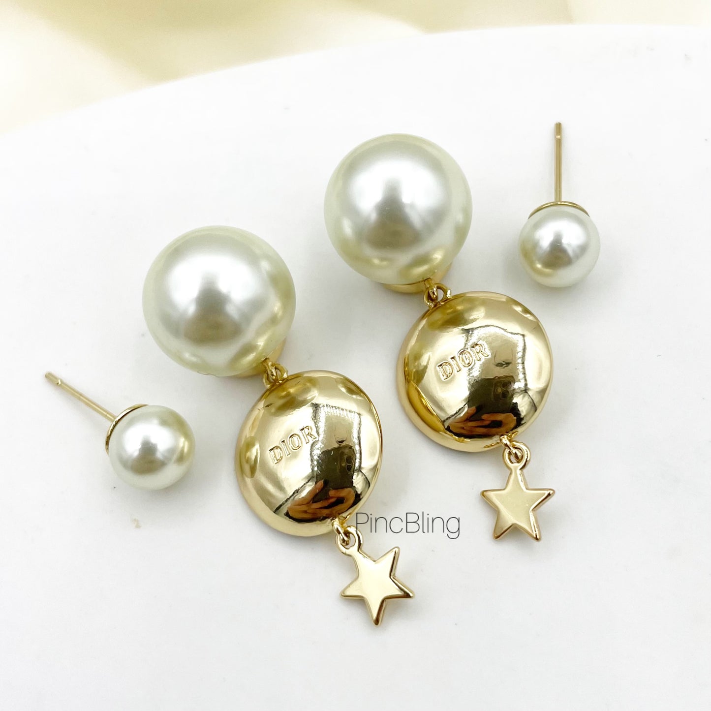 Metallic Pearl Drop Luxe Earring