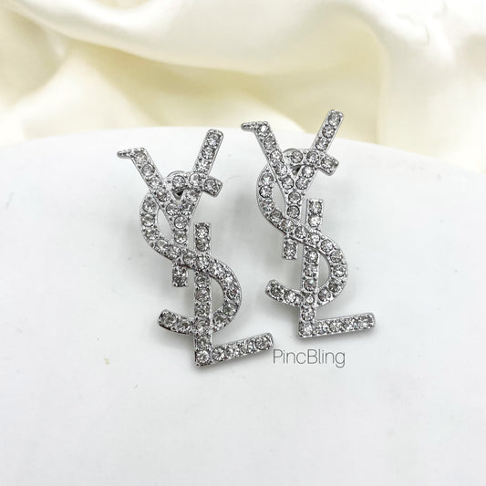 Crystal Drop Branded Luxe Earring