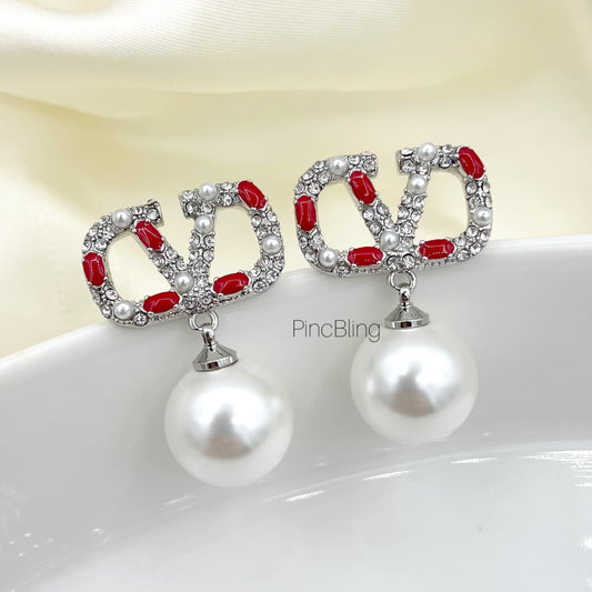 Ruby Pearl Drop Luxe Earring