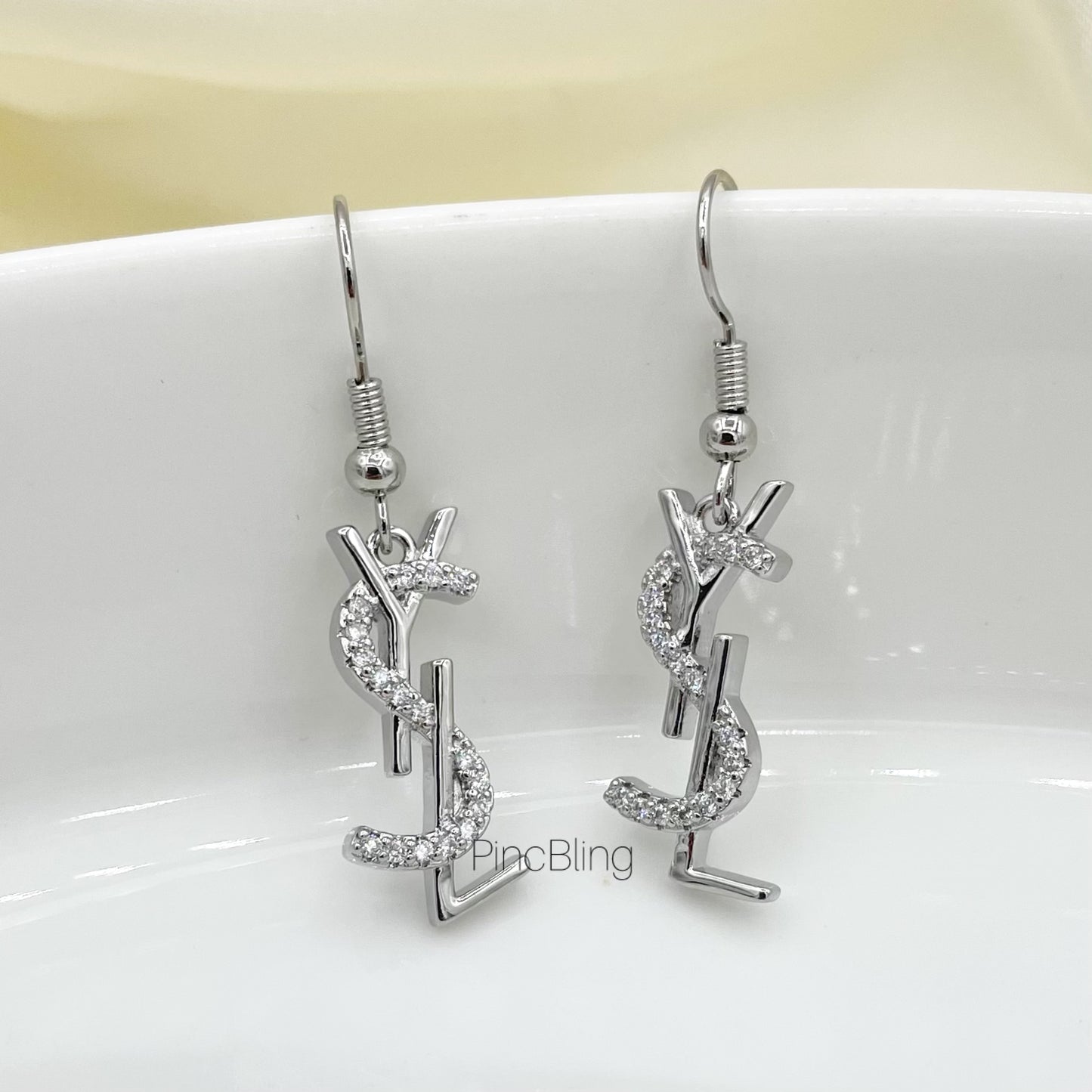 Branded Drop Luxe Earring