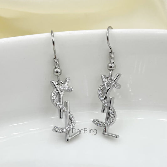 Branded Drop Luxe Earring