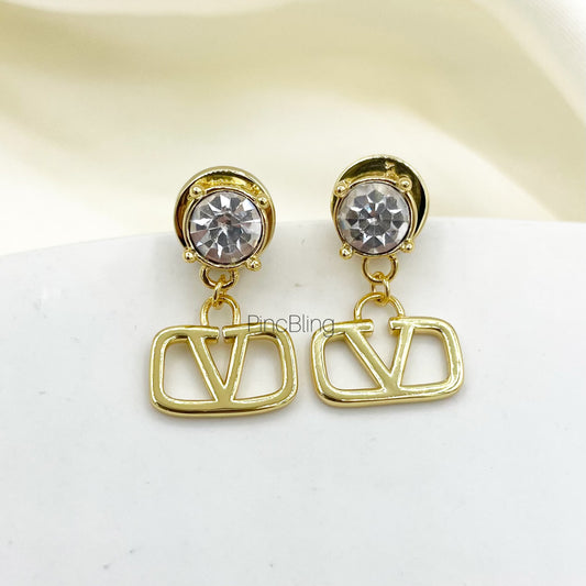 Gem Circle Drop Luxe Earring