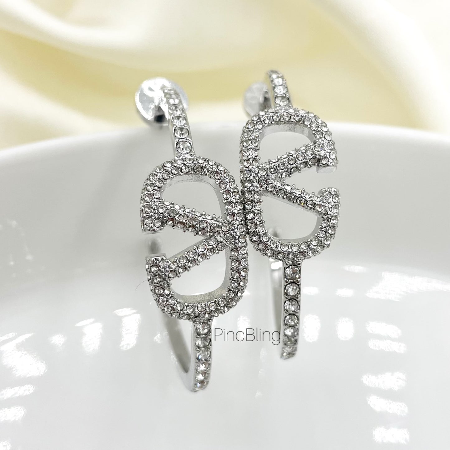 Crystal Branded Drop Earring
