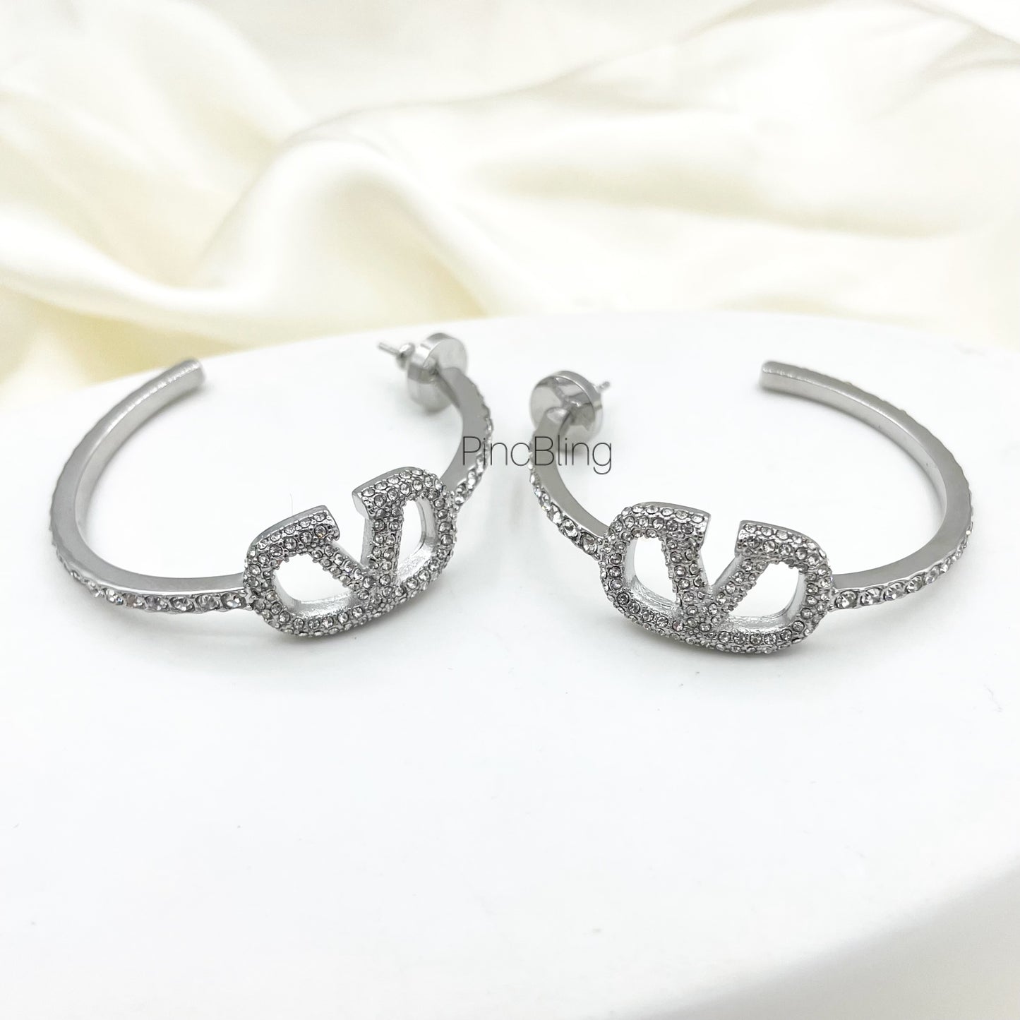 Crystal Branded Drop Earring